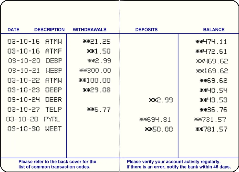 graphic of an account balance