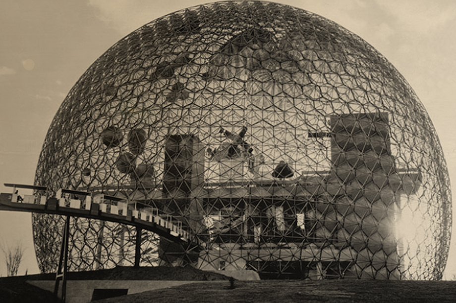 photo of bucky fuller's geodesic dome